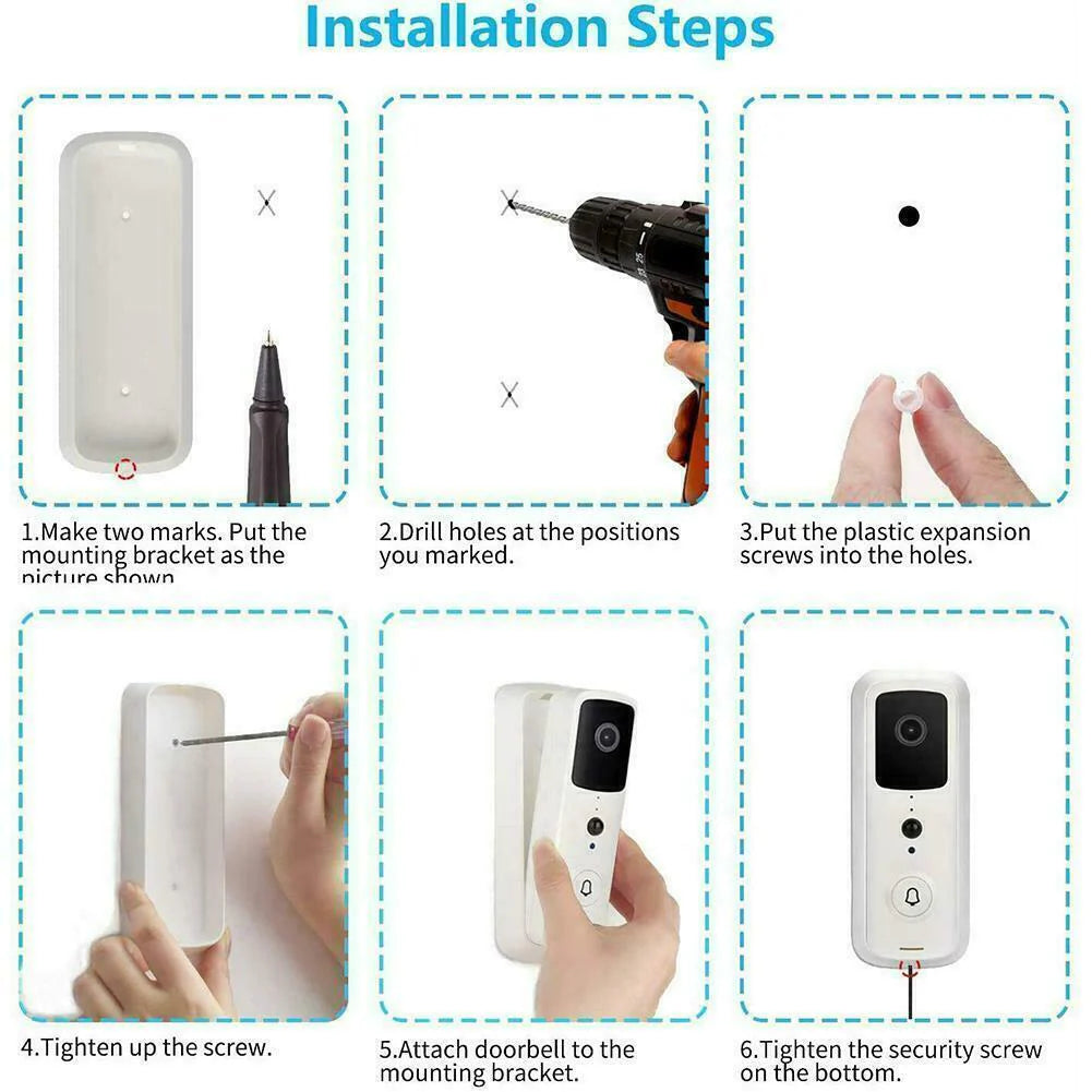 Ring Doorbell 1080P HD Security Camera Wireless Door Bell Camera with Chime