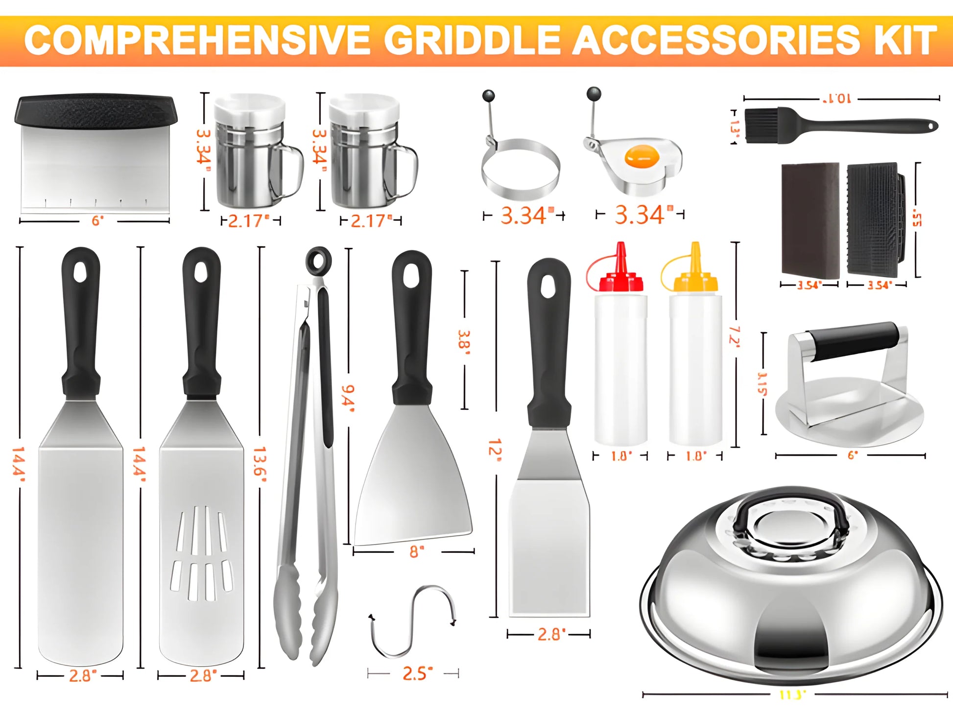 Griddle Accessories Set 23PCS, for Blackstone BBQ Grill Accessories Set with Hamburger Press