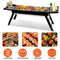 Portable BBQ Grill with Shelf, 34X9X12In Foldable Charcoal BBQ Grill with Stainless Steel Grill Net, Black